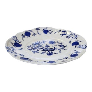 Early 1900s John Maddox & Sons Blue Onion Serving Platter For Sale