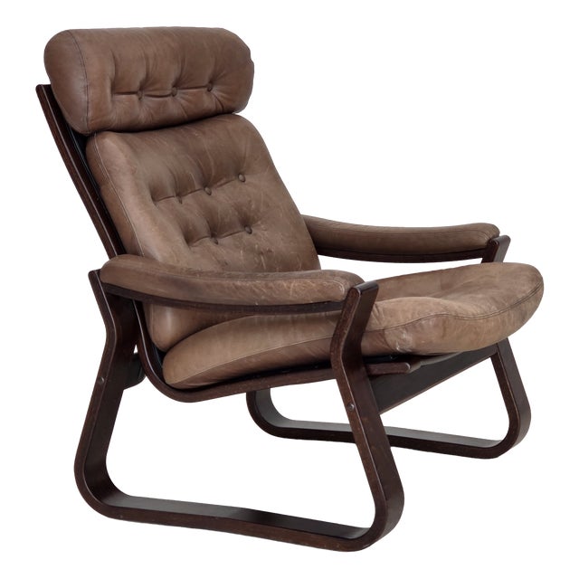 Vintage Danish Lounge Chair in Leather by Georg Thams, 1970s For Sale