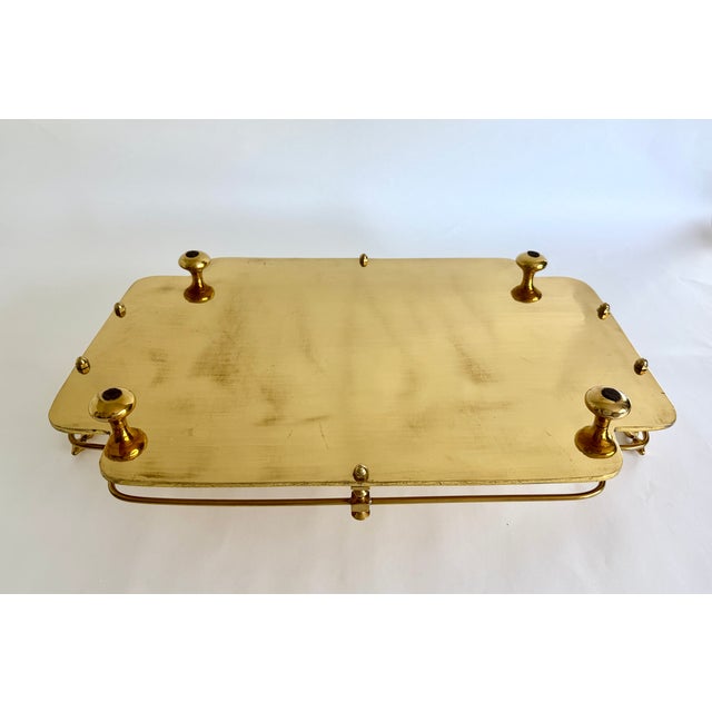 Large Vintage Hollywood Regency Style Brass Tray For Sale - Image 9 of 9
