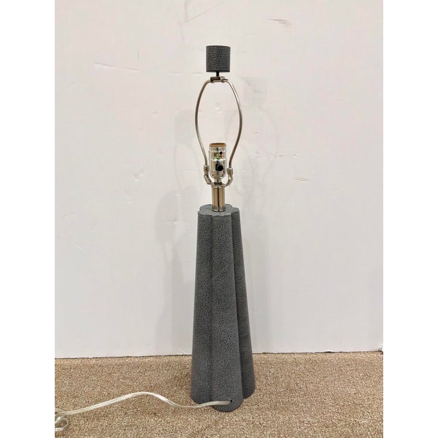 Modern Regina Andrew Gray Leather Shagreen Lamp For Sale - Image 3 of 4