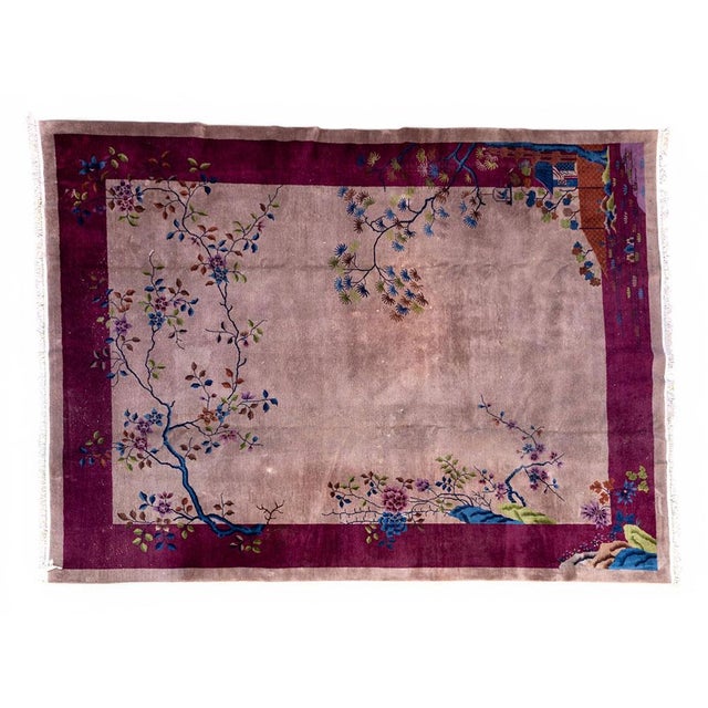 Folks looking for an oversized Art Deco Chinese rug, here I am offering an absolute beauty. Purple is the Art Deco lover’s...