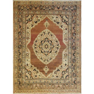Antique Persian Tabriz Hajji Rug, C-1900, 4'1" X 5'4" For Sale