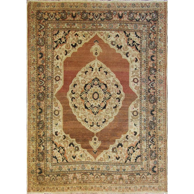 Antique Persian Tabriz Hajji Rug, C-1900, 4'1" X 5'4" For Sale