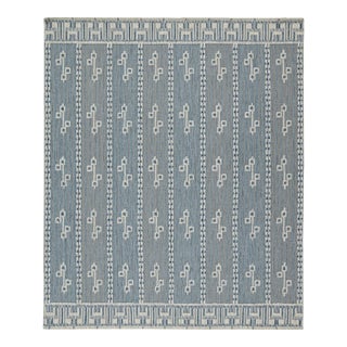 Selby Rug by Celerie Kemble for Chairish in Blue & Mushroom, 2'6"x10' For Sale