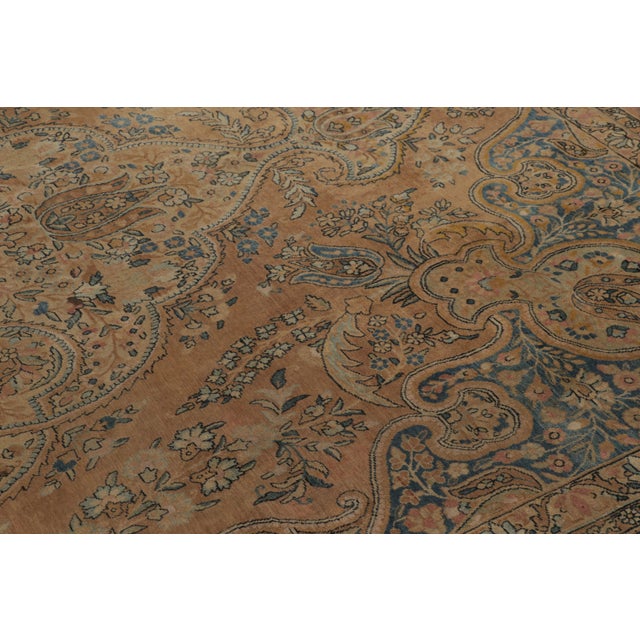 Antique Persian Kerman Lavar Rug, Regal Intricate Floral Medallion - Rug & Kilim For Sale In New York - Image 6 of 8