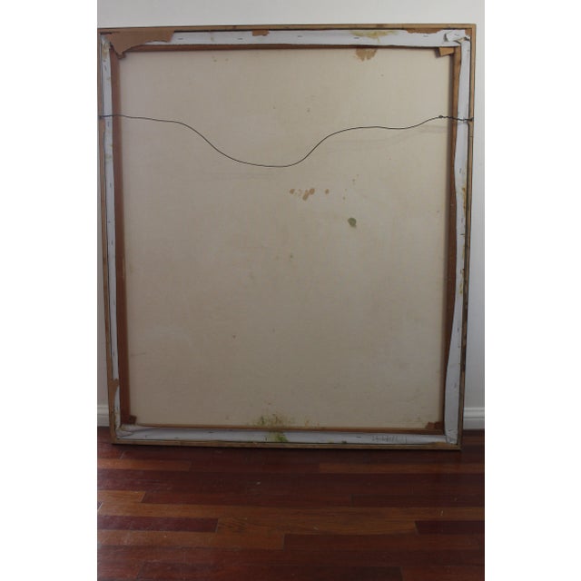 Wood Large Mid 20th Century Abstract Floral Still Life Painting on Canvas, Framed For Sale - Image 7 of 8