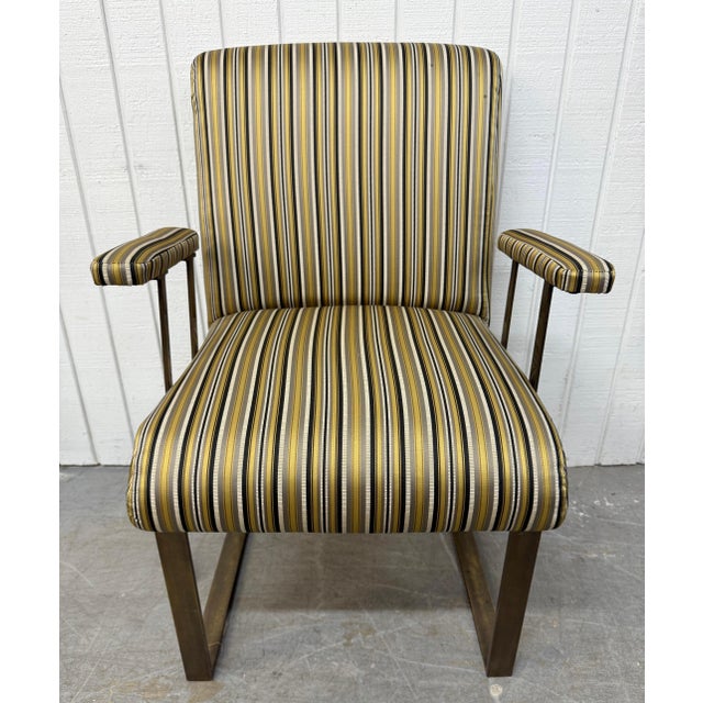 Vintage Mastercraft Upholstered Brass Arm Chairs - Set of 2 For Sale In Philadelphia - Image 6 of 10