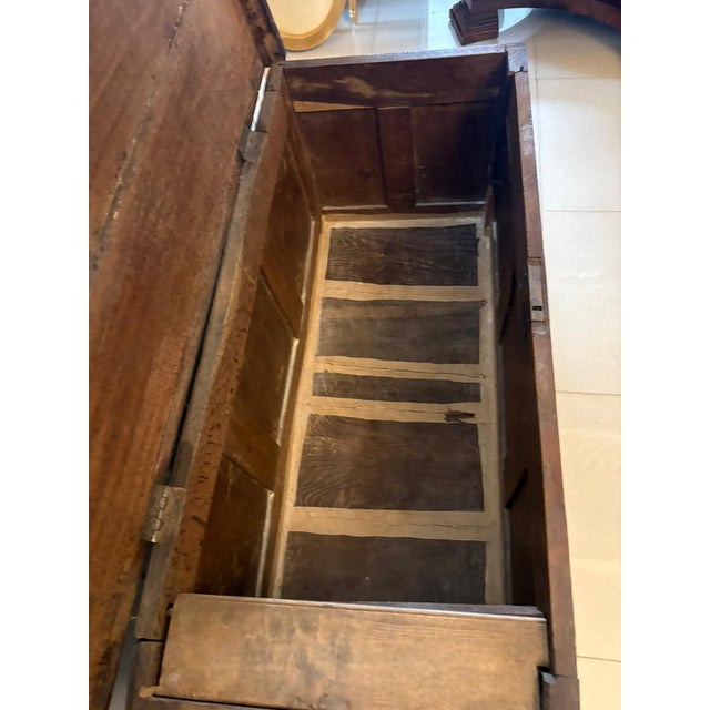 Antique Carved Oak Chest with Original Candle Box, 1680 For Sale - Image 3 of 12