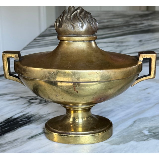 Antique Brass Gas Lantern Motif Cassoulet / Finial For Sale In Seattle - Image 6 of 10