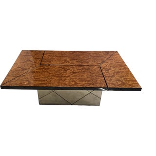Vintage Elm Burl Coffee Table by Paul Michel for Roche Bobois, 1980s For Sale