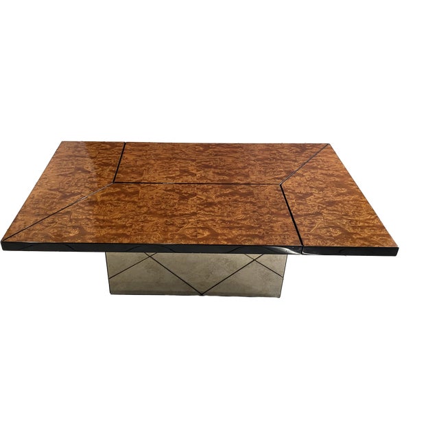 Vintage Elm Burl Coffee Table by Paul Michel for Roche Bobois, 1980s For Sale