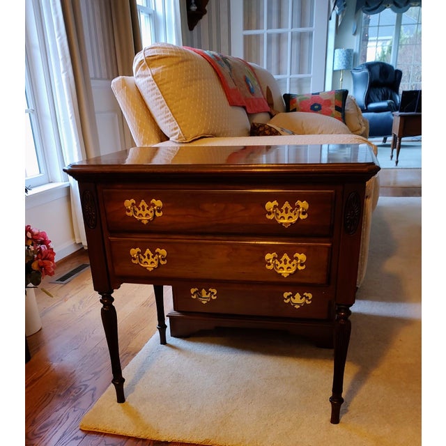 1980s Ethan Allen Cherry End/Night Table For Sale - Image 9 of 14