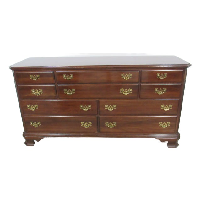 1980s Ethan Allen Georgian Court Dresser Cherry Designer For Sale