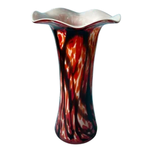 Mottled Red and Black Art Glass Vase