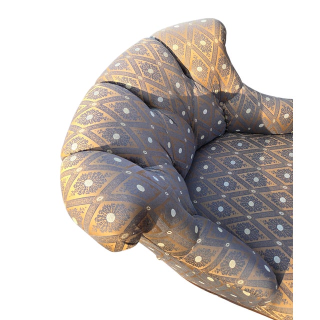 1990s Marge Carson Boudoir Lounge Accent Chair French Tuffed Wingback Armchair Regency For Sale In Philadelphia - Image 6 of 15