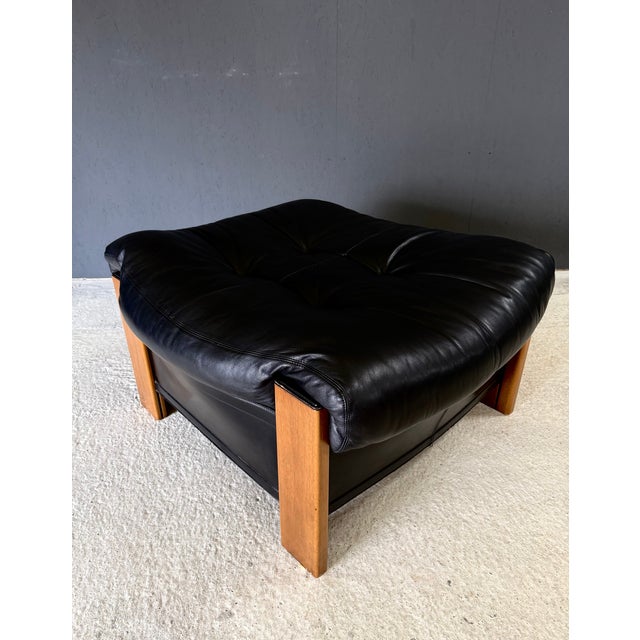 Black Postmodern Artona Ottoman in Leather by Afra & Tobia Scarpa for Maxalto, Italy, 1980s For Sale - Image 8 of 17