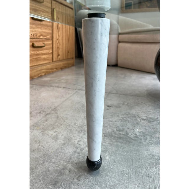 Sculptural Italian Postmodern Marble, Glass Cocktail Table For Sale In Miami - Image 6 of 8