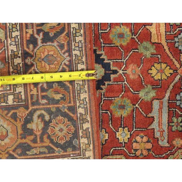 Traditional Pasargaad DC Fine Hand Knotted Persian Heriz Rug For Sale - Image 3 of 3
