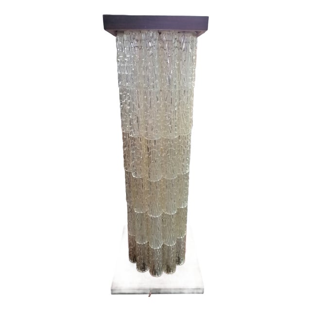 Acrylic Glass Floor Lamp with Faceted Tubular Double Lighting, 1960s For Sale