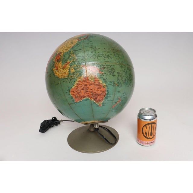 1950s Mid-Century American Modern Illuminated 12" Library Globe by Replogle For Sale - Image 5 of 18