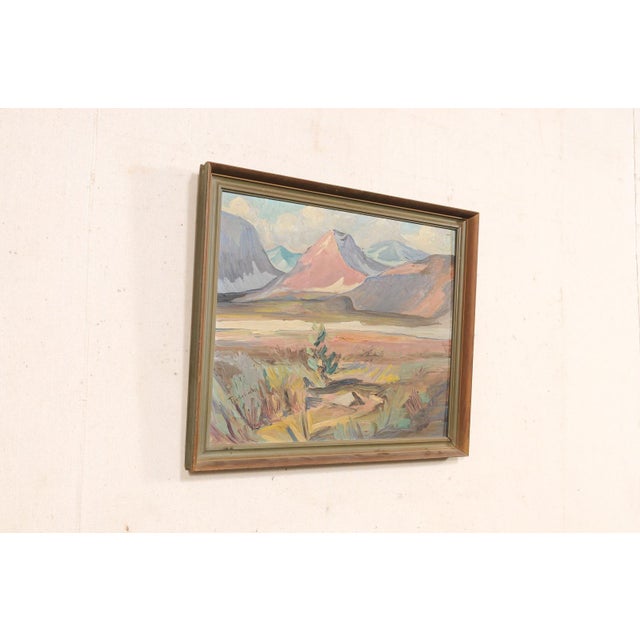 Mid 20th Century Swedish Framed Mountain Landscape, 1950's For Sale - Image 5 of 12