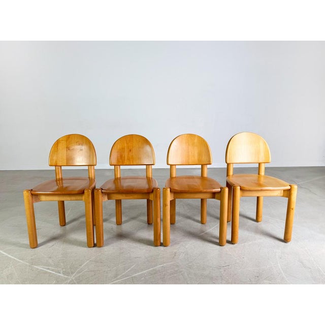 A beautiful set of four mid-century chairs by Rainer Daumiller from the 1970s. The German designer's design is not only...