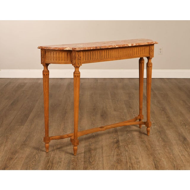 French French Louis XVI Style Marble Top Narrow Console For Sale - Image 3 of 18