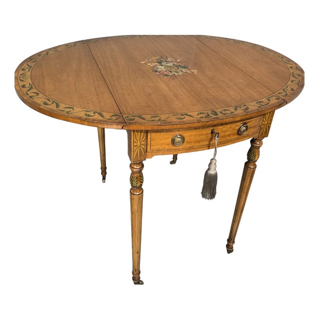 Vintage Painted Satinwood Pembroke Table, 1920 For Sale
