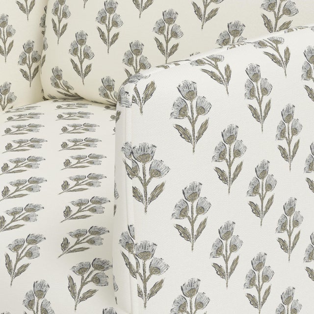 Blue Slipcover for Stoffer Home x Cloth & Company for Lindy Dining Armchair in Francie Floral Flint For Sale - Image 8 of 8