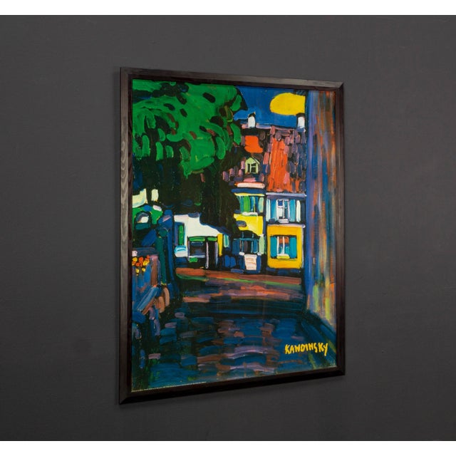 Large art print on paper, framed under glass with a black wooden frame. This quality art print depicts one of Wassily...