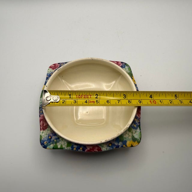 English Royal Winton Julia Chintz Trinket Dish 3.75” Floral Jewelry Pin Dish England For Sale - Image 3 of 9