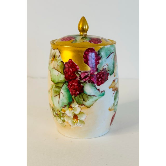 Vintage Limoges France Handpainted Condiment Jar For Sale In Boston - Image 6 of 7
