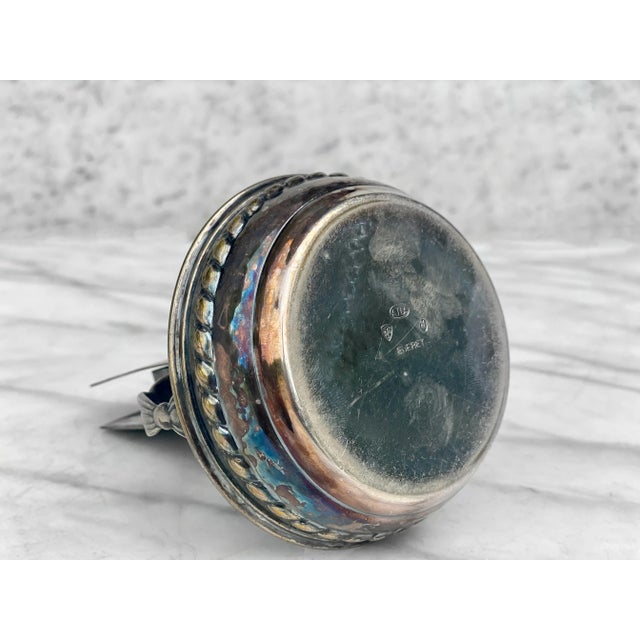 Antique Scandinavia Victorian Silver Plate Match Holder Ashtray For Sale - Image 9 of 11