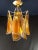 Vintage Ceiling Lamp in Murano Swallow Glass & in Amber-Colored Crystal, Venice, Italy, 1970s For Sale - Image 6 of 6
