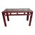 Vintage Red Split Reed and Rattan Glass Top Console Entry Table - Newly Painted For Sale