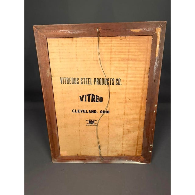 Oxblood Red Mid-20th Century Mahogany-Toned Wall Mirror With Faux Bois Trim, Circa 1950 For Sale - Image 8 of 10