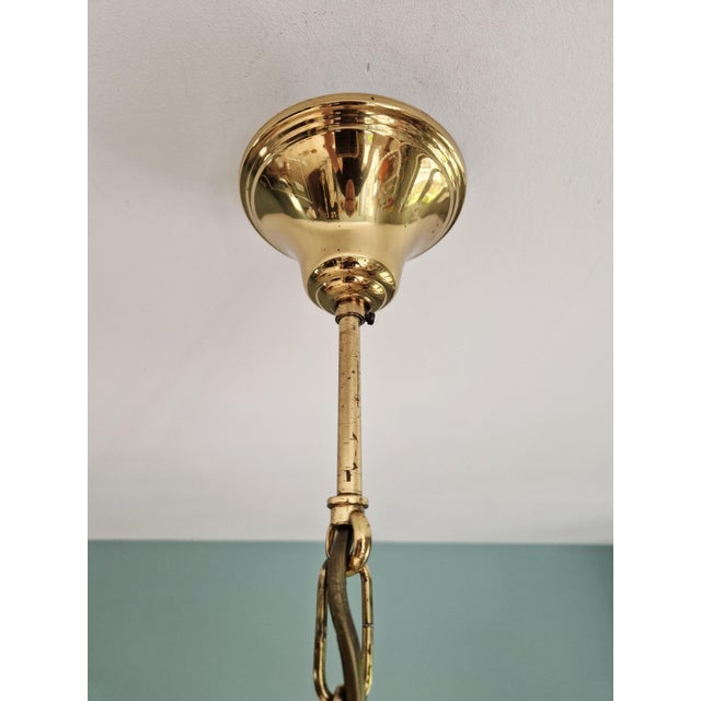 Large Hollywood Regency Brass Chandelier, Belgium, 1970 For Sale - Image 11 of 17