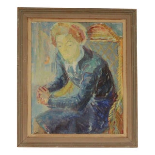 Nils Öst, Portrait, 1960s, Oil on Canvas, Framed For Sale
