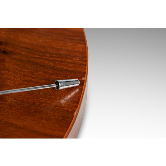 Mid-Century Modern 13 Inch Minimalist Wall Clock Carved From Solid Walnut, Usa, C. 1970s For Sale - Image 12 of 16