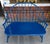 English Royal Blue Enamel Aluminum Windsor Bench For Sale - Image 3 of 6