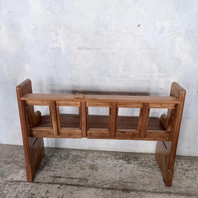 1950s Yorkshire Oak & Pine Church Pew Bench with Hand-Carved Mouse, 1950s For Sale - Image 5 of 11