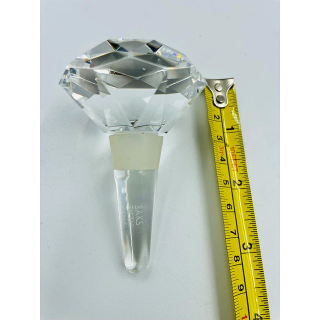 Late 20th Century Saks Fifth Avenue Crystal "Gem" Bottle Stoppers Original Gift Box- Set of 2 For Sale - Image 9 of 12