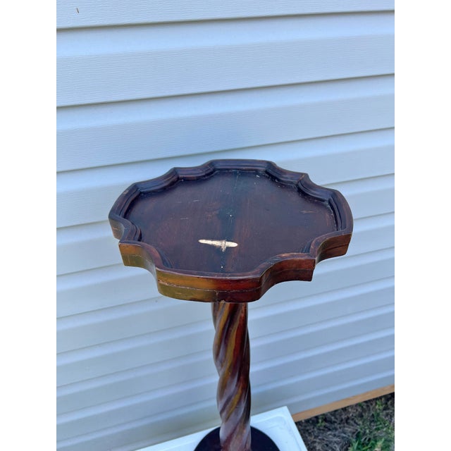 Vintage Wood Plant Stand Pedestal For Sale In West Palm - Image 6 of 9
