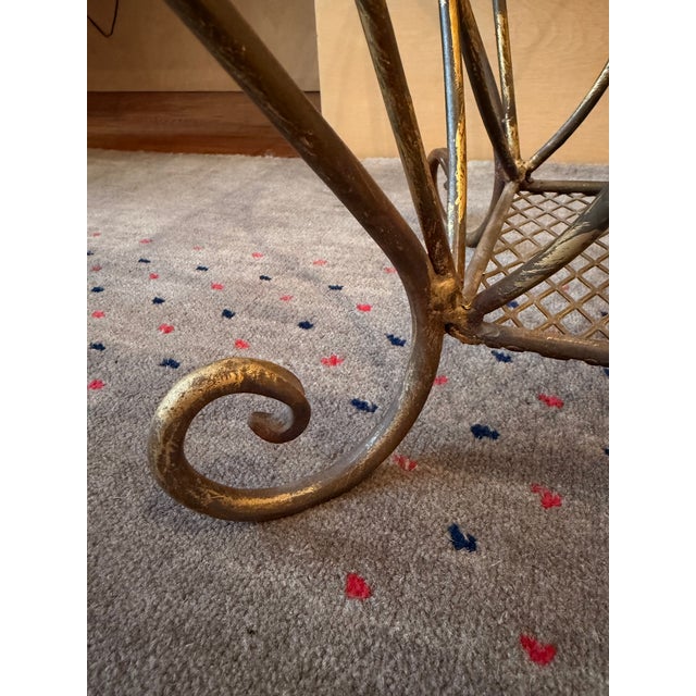 Art Deco Mid 20th Century French Scroll Iron Magazine Rack For Sale - Image 3 of 6