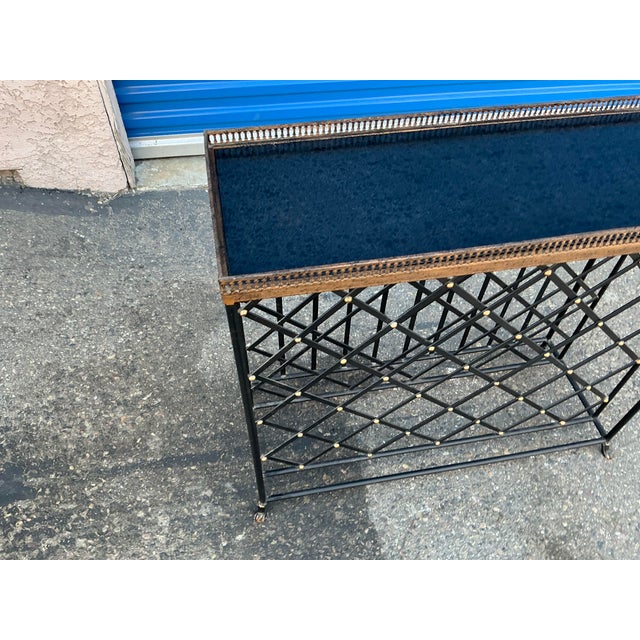 Mid-Century Modern Decorative Moderne Wine Rack With Black Granite Top & Claw Feet For Sale - Image 3 of 8