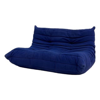 Royal Blue 2-Seater Togo Sofa by Michel Ducaroy for Ligne Roset, 1970s For Sale