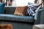 Contemporary Harlequin Triadic Fabric in Coast Blue - a Sample For Sale - Image 3 of 3