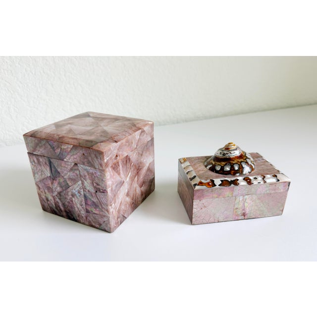 Vintage Gumps Penshell Boxes, Set of 2 For Sale In Sacramento - Image 6 of 13