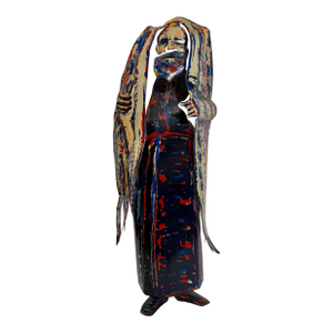 Mimi Gross, 3d Metal Sculpture With Color Painting Rabbi Construction Mimi Gross
