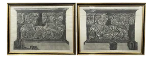 Piranesi, Fronts of Trajan's Pedestal, 1800s, Etching & Paper, Set of 2